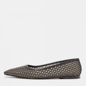 Brunello Cucinelli Black Metal Braided Leather Ballet Flats Size 41