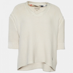 Burberry Brit Ivory Chunky Knit Oversized Jumper S