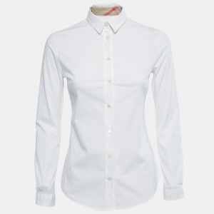 Pre Owned Burberry Brit White Cotton Button Front Shirt XS
