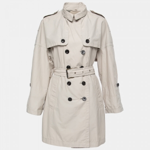 Burberry Brit Beige Cotton Belted Trench Coat S