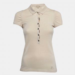 Burberry Brit Beige Cotton Pique Polo T-Shirt XS