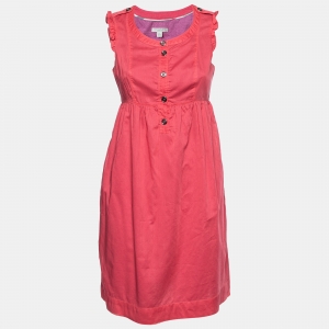 Burberry Brit Red Cotton Sleeveless Dress S