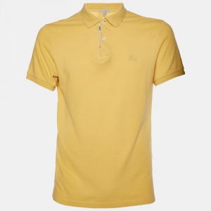 Pre Owned Burberry Brit Yellow Cotton Pique Polo T-Shirt M