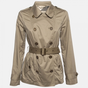 Burberry Brit Beige Cotton Belted Short Trench Coat S