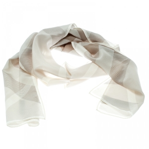 Burberry Pale Stone Giant Checked Silk Scarf