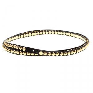 مملوكة مسبقًا Burberry Black Leather Riveted Double Wrap Belt Size 85cm