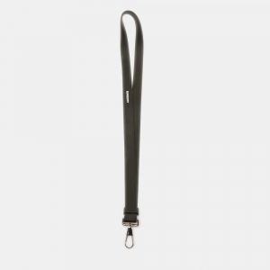 Burberry Black London Check Coated Canvas Leather Lanyard