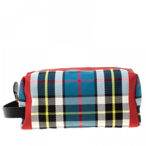 Pre Owned Burberry Multicolor Check Canvas Pouch