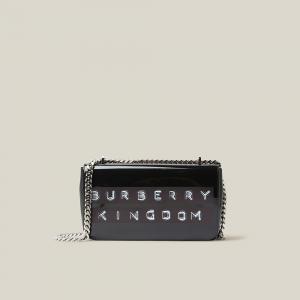 Burberry Black Kingdom Logo Patent Leather Bag