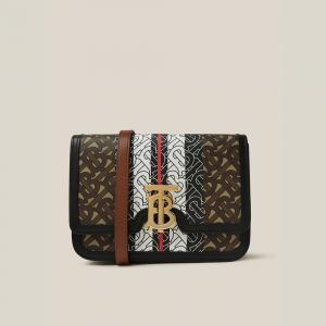 Burberry Brown TB-Print Canvas and Leather Crossbody Bag
