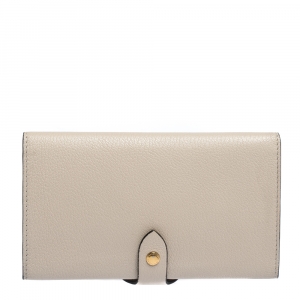Pre Owned Burberry Beige Leather Harlow Continental Wallet