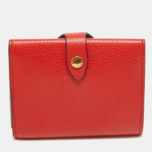 Burberry Red Leather Harlow Compact Wallet