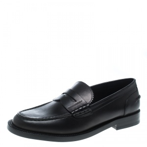 Burberry Black Leather Bedmont Penny Loafers Size 37.5