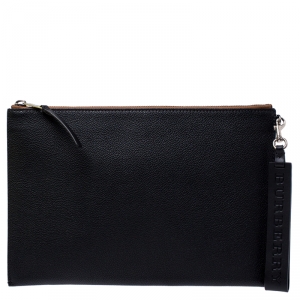 Burberry Black Leather Document Holder