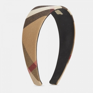 Burberry Beige Giant Checked Head Band