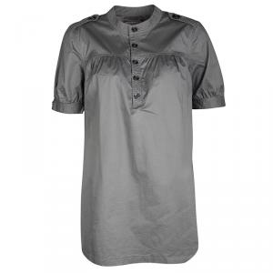 Pre Owned Burberry Brit Grey Cotton Short Sleeve Tunic M