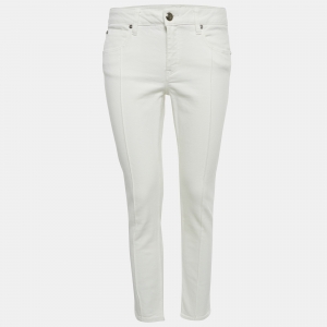 Pre Owned Burberry White Denim Micklesfield Skinny Leg Jeans M/Waist 29"