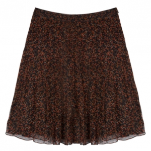 Pre Owned Burberry Floral Print Layered Silk Skirt M