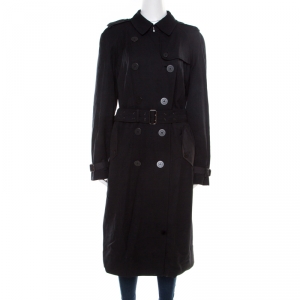 مملوكة مسبقًا Burberry London Black Wool Double Breasted Overcoat M