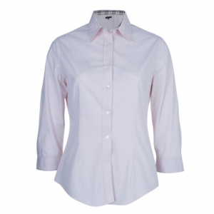Pre Owned Burberry Pink Novacheck Contrast Button Down Shirt M