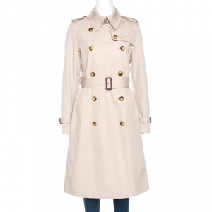 Pre Owned Burberry Beige Cotton Double Breasted Trench Coat M
