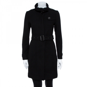 Pre Owned Burberry Brit Black Wool Coat S