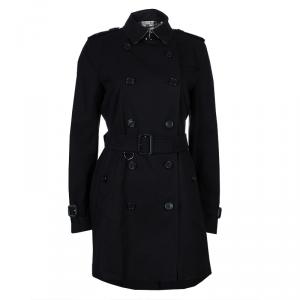 Pre Owned Burberry Black Kensington Trenchcoat M