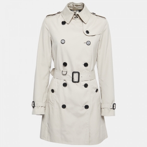 Pre Owned Burberry Beige Gabardine Belted Trench Coat S