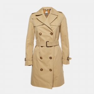 Burberry Beige Cotton The Short Islington Trench Coat S