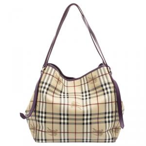 Pre Owned حقيبة يد بربري كينتربري متوسطة PVC كاروهات هاي ماركت بلوم