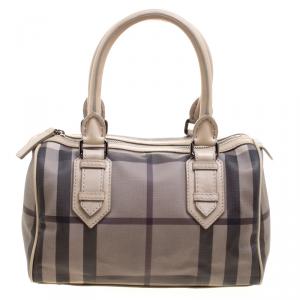 Burberry Beige Smoked Check PVC Small Chester Boston Bag