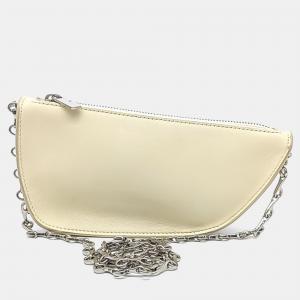 Burberry Cream Leather Micro Shield Sling Chain Mini Bag
