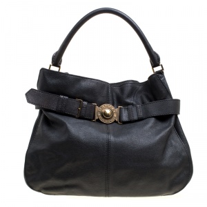 مملوكة مسبقًا Burberry Black Leather Lambeth Hobo