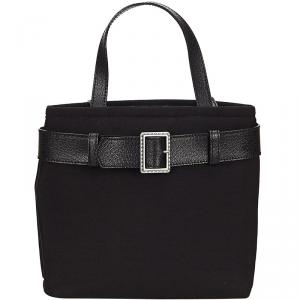 Burberry Black Nylon and Leather Small Tote