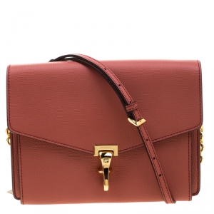 Pre Owned Burberry Cinnamon Red Leather Small Macken Crossbody Bag