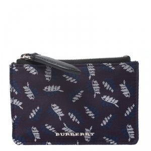 Burberry Tri Color Printed Fabric Tucker Zip Pouch