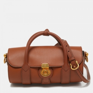 Burberry Tan Leather DK88 Barrel Bag