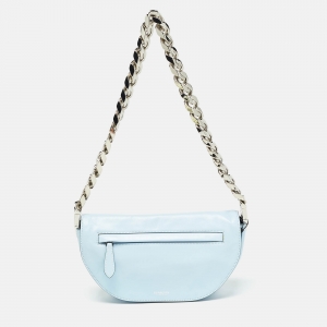 Burberry Pale Blue Soft Leather Small Olympia Shoulder Bag