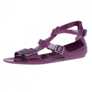 Pre Owned Burberry Purple Jelly Sandals Size 40