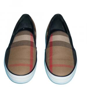 Pre Owned Burberry House Check Canvas Slip On Sneakers Size 36