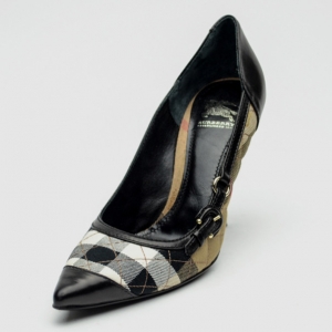 Pre Owned Burberry Check Kitten Heel Pumps Size 39