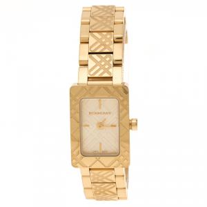 Burberry Gold Plated Steel Check BU1171 Women's Wristwatch 19 mm