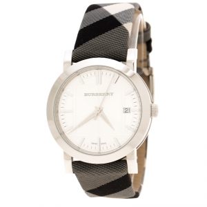 Burberry Silver Stainless Steel Nova Check BU1378 Women's Wristwatch 38 mm
