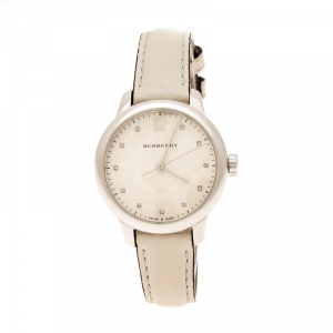 Burberry Grey Check-Stamped Stainless Steel Classic BU10105 Women's Wristwatch 32 mm