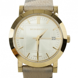 Burberry Gold Plated SS Haymarket Check Womens Wristwatch 38 MM