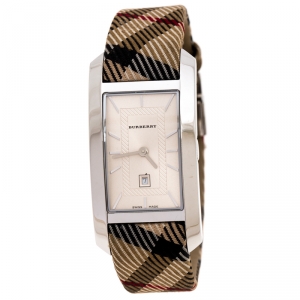 Burberry Silver White Stainless Steel Heritage BU1050 Women's Wristwatch 25 mm