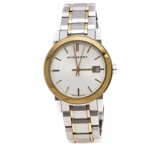 Burberry Silver Gold Plated Stainless Steel The City BU9115 Women's Wristwatch 34MM