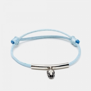 Bvlgari Serpenti Forever Enamel Silver Tone Cord Bracelet