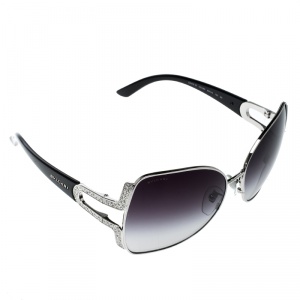 Bvlgari Silver/Purple Gradient 6049B Embellished Square Oversize Sunglasses