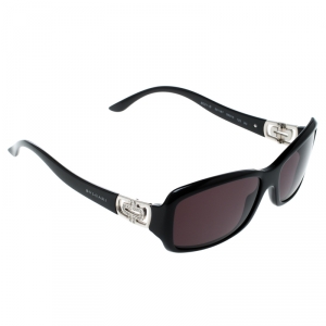 Bvlgari Black 8021-B Crystal Embellished Rectangular Sunglasses 